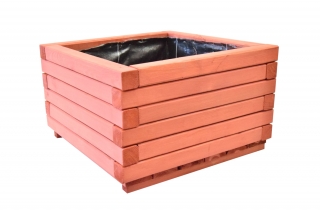 Donica z kantówki 50 x 50 x30 cm - mahoń