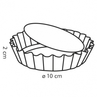 Forma z brzegiem falistym i wyjmowanym dnem - DELÍCIA - śr. 10 cm - 4 szt.
