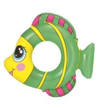 Koło plażowe dmuchane - rybka - zielony - 81 x 76 cm