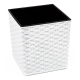 Doniczka kwadratowa Juka - 30 cm - rattan biała